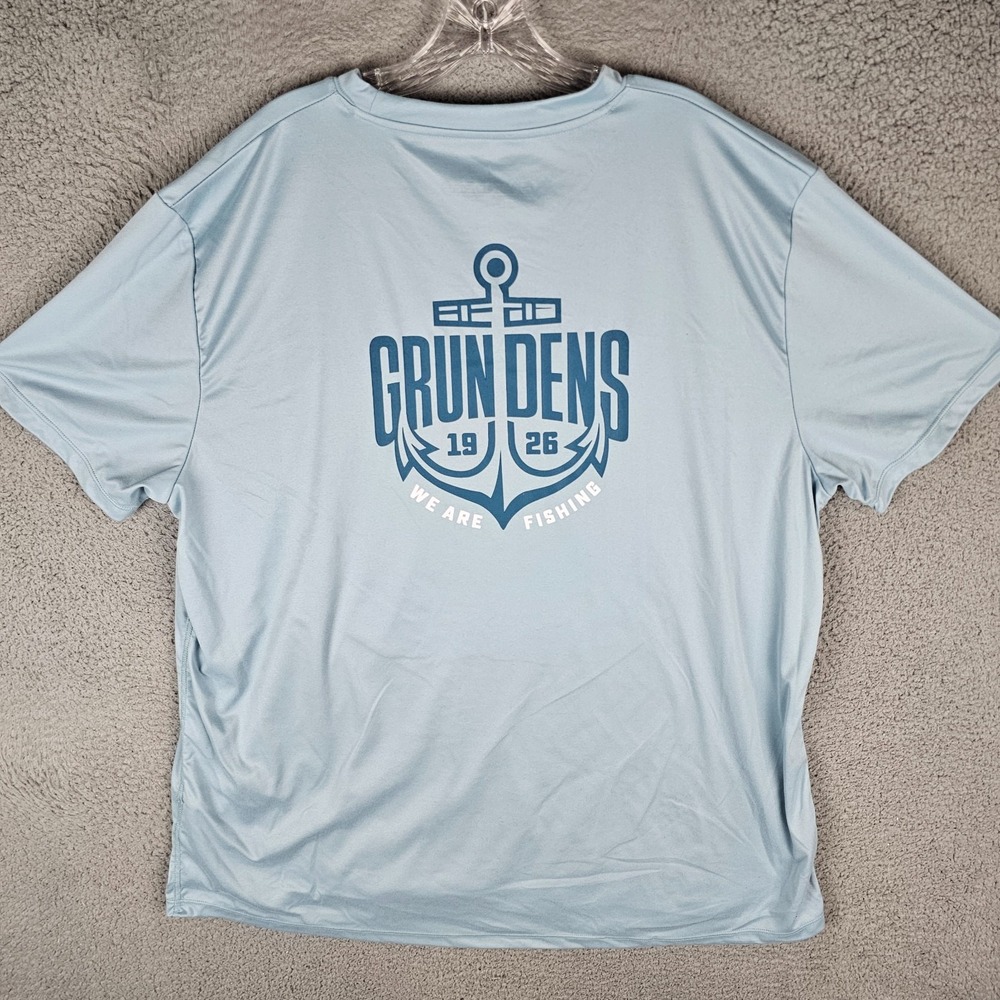 Grundens Tech Tee Shirt Mens 3XL Short Sleeve Fishing Anchor Down Logo Crew Neck